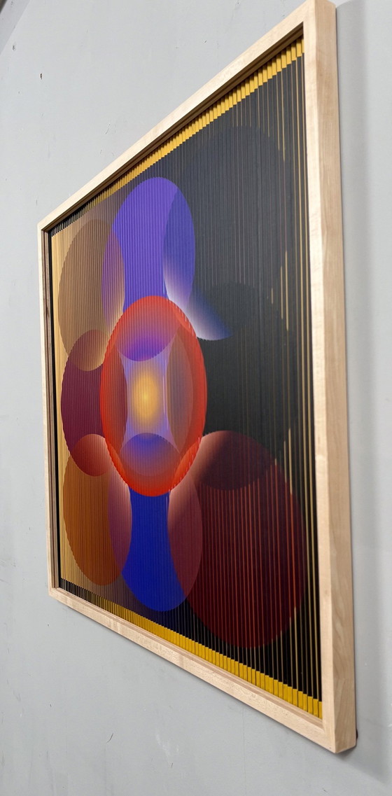 Image 1 of Lena László Pour Studio Exactly, Relief Lenticular/3D Sur Plaque Aluminium Avec Lamination '27 Different Circles', Limitée