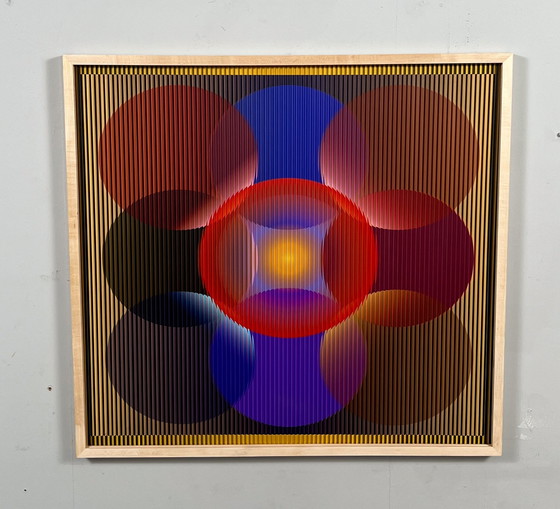 Image 1 of Lena László Pour Studio Exactly, Relief Lenticular/3D Sur Plaque Aluminium Avec Lamination '27 Different Circles', Limitée