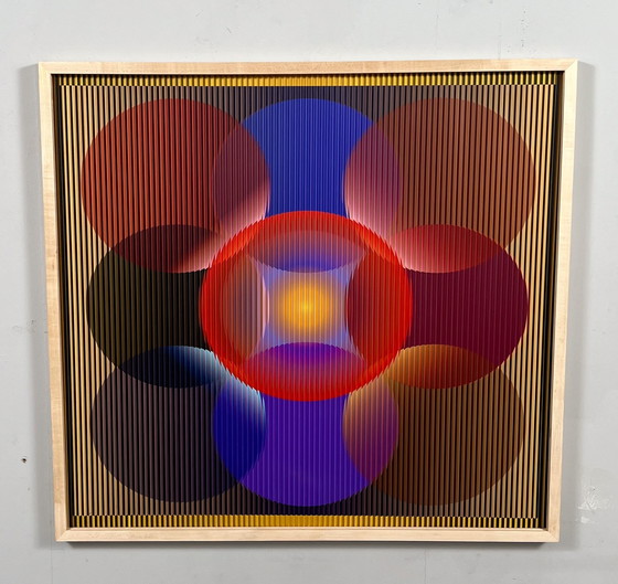 Image 1 of Lena László Pour Studio Exactly, Relief Lenticular/3D Sur Plaque Aluminium Avec Lamination '27 Different Circles', Limitée