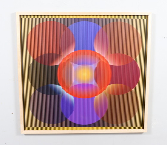 Image 1 of Lena László Pour Studio Exactly, Relief Lenticular/3D Sur Plaque Aluminium Avec Lamination '27 Different Circles', Limitée