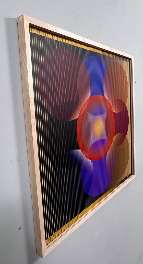 Image 1 of Lena László Pour Studio Exactly, Relief Lenticular/3D Sur Plaque Aluminium Avec Lamination '27 Different Circles', Limitée