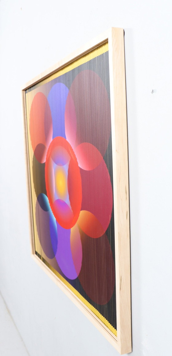 Image 1 of Lena László Pour Studio Exactly, Relief Lenticular/3D Sur Plaque Aluminium Avec Lamination '27 Different Circles', Limitée