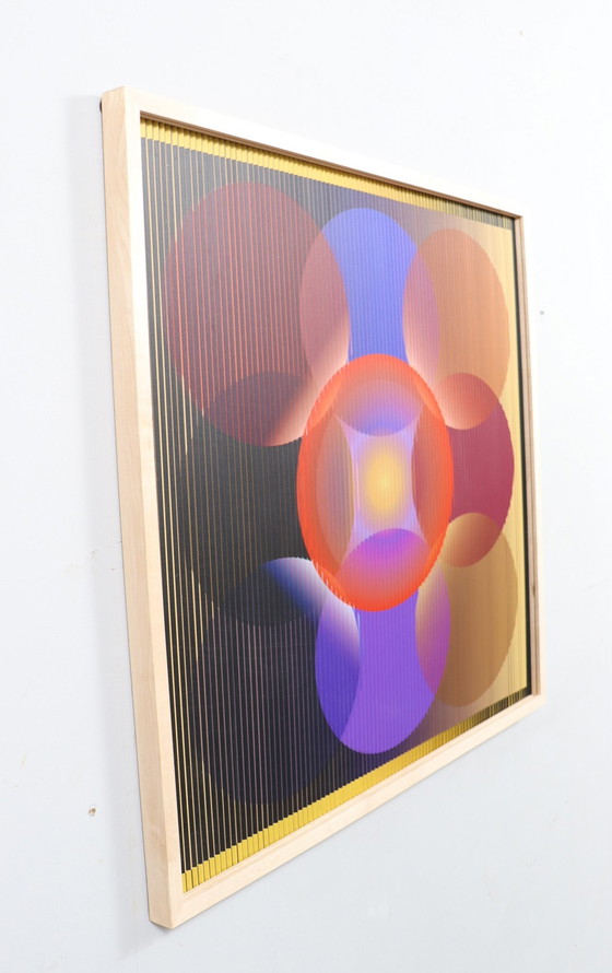 Image 1 of Lena László Pour Studio Exactly, Relief Lenticular/3D Sur Plaque Aluminium Avec Lamination '27 Different Circles', Limitée