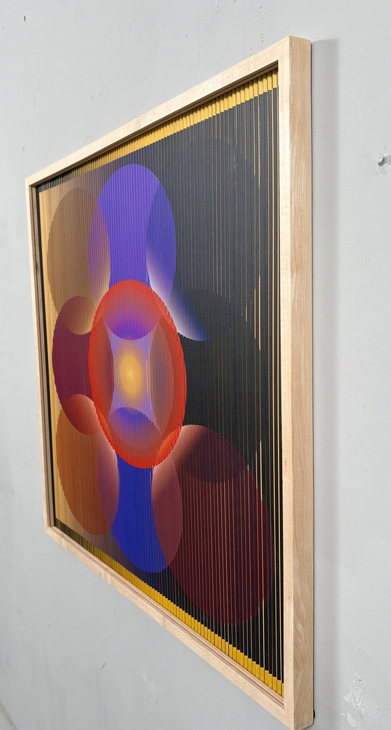 Image 1 of Lena László Pour Studio Exactly, Relief Lenticular/3D Sur Plaque Aluminium Avec Lamination '27 Different Circles', Limitée