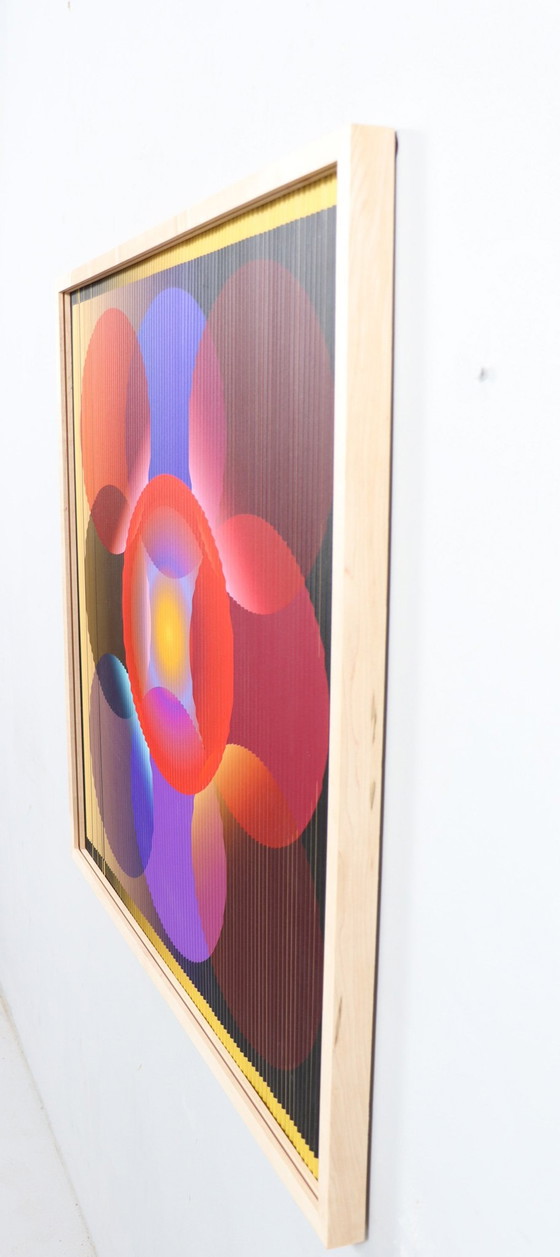 Image 1 of Lena László Pour Studio Exactly, Relief Lenticular/3D Sur Plaque Aluminium Avec Lamination '27 Different Circles', Limitée