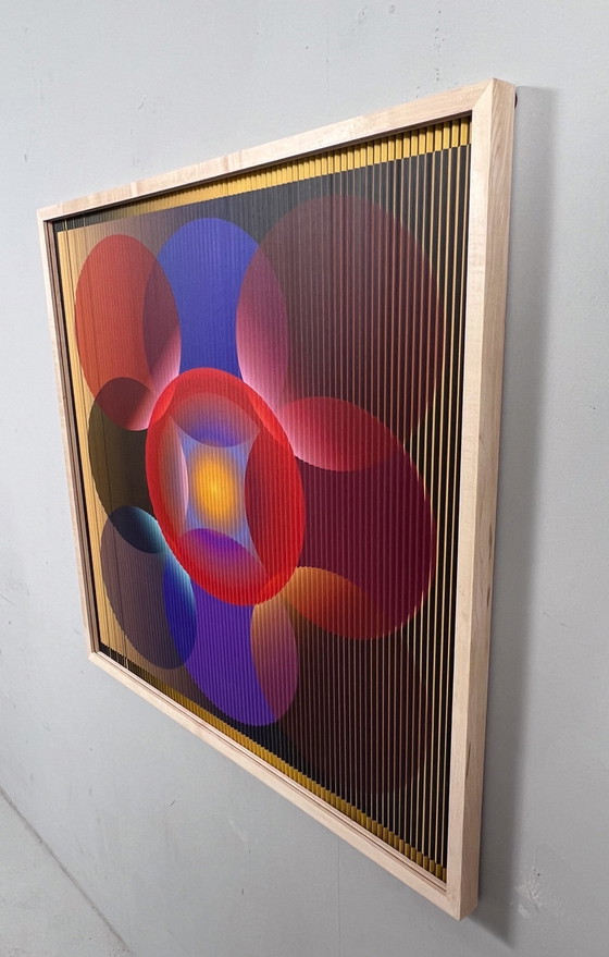 Image 1 of Lena László Pour Studio Exactly, Relief Lenticular/3D Sur Plaque Aluminium Avec Lamination '27 Different Circles', Limitée