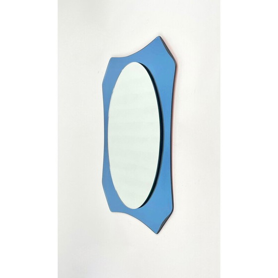 Image 1 of Miroir en verre bleu du milieu du siècle par Veca, Italie 1960-1970