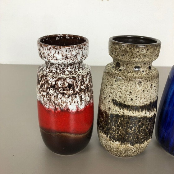 Image 1 of Ensemble de 4 vases en céramique de Scheurich, Allemagne 1970