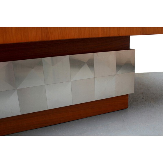 Image 1 of Table basse vintage en noyer et métal par Ilse Möbel, Allemagne 1970