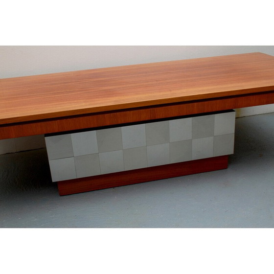 Image 1 of Table basse vintage en noyer et métal par Ilse Möbel, Allemagne 1970