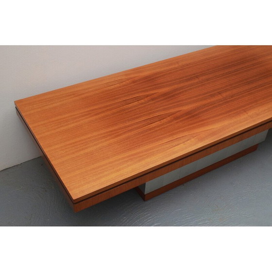 Image 1 of Table basse vintage en noyer et métal par Ilse Möbel, Allemagne 1970