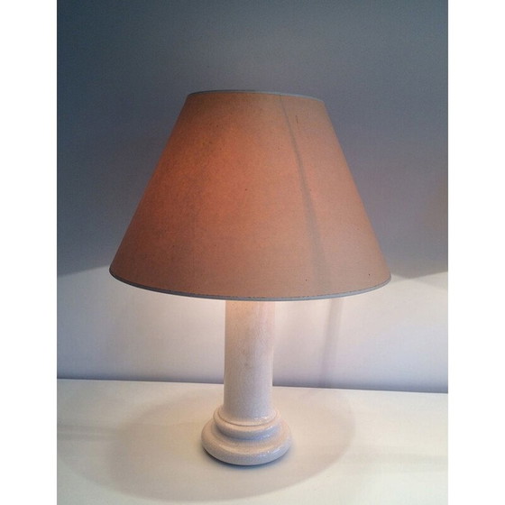 Image 1 of Paire de lampes françaises en céramique beige, 1970