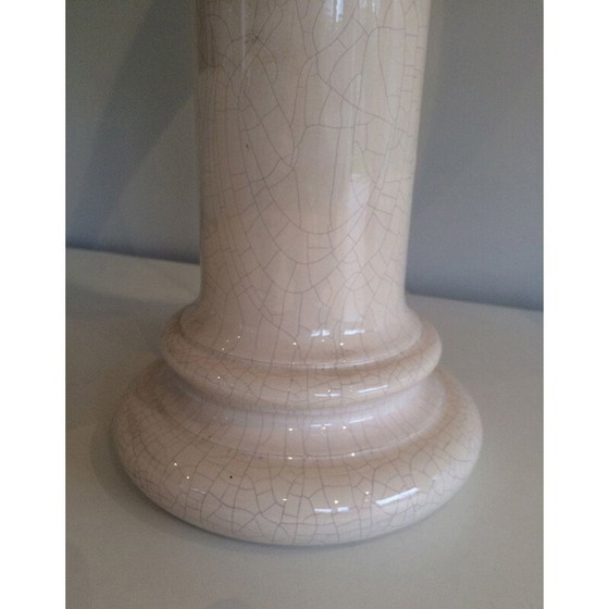 Image 1 of Paire de lampes françaises en céramique beige, 1970