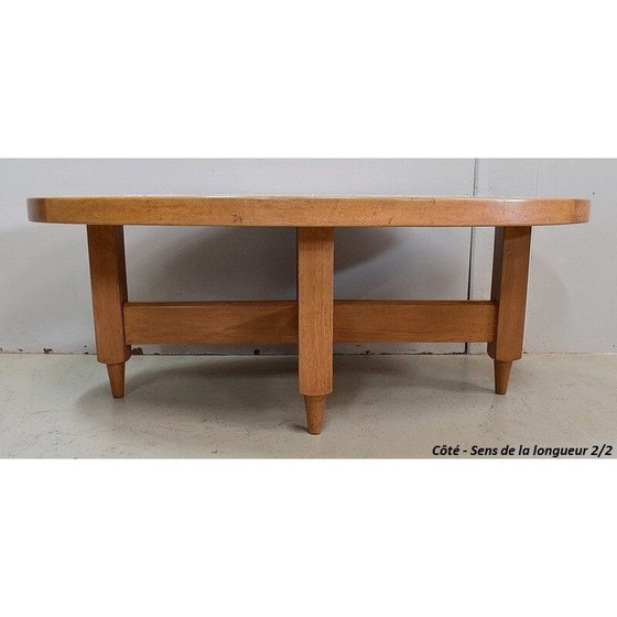 Image 1 of Table basse vintage en chêne massif par R. Guillerme et J. Chambron, 1960