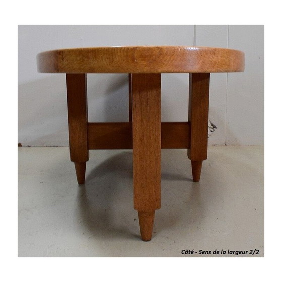 Image 1 of Table basse vintage en chêne massif par R. Guillerme et J. Chambron, 1960