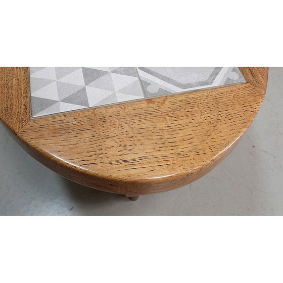 Image 1 of Table basse vintage en chêne massif par R. Guillerme et J. Chambron, 1960