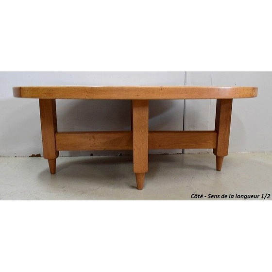 Image 1 of Table basse vintage en chêne massif par R. Guillerme et J. Chambron, 1960