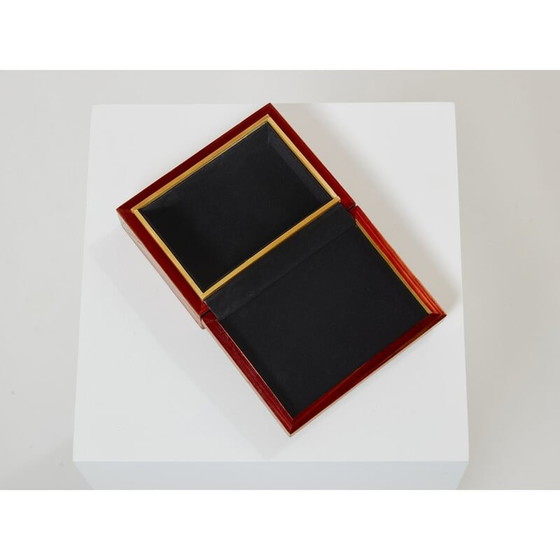 Image 1 of Boîte vintage en marqueterie de paille par Jean-Michel Frank, années 1930