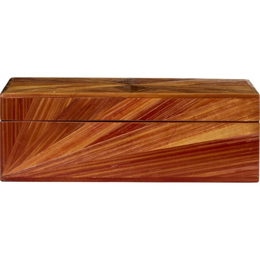 Boîte vintage en marqueterie de paille par Jean-Michel Frank, années 1930
