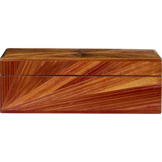 Image 1 of Boîte vintage en marqueterie de paille par Jean-Michel Frank, années 1930