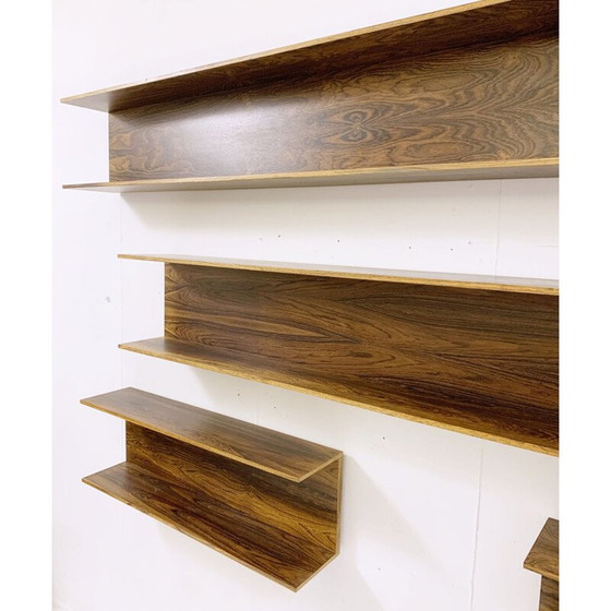 Image 1 of Ensemble de 4 étagères en bois vintage, Italie 1960