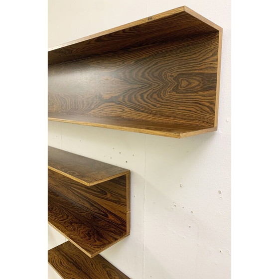Image 1 of Ensemble de 4 étagères en bois vintage, Italie 1960