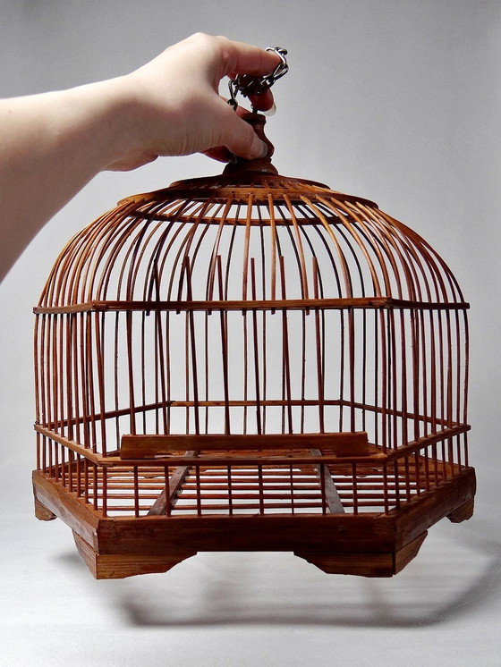 Image 1 of Cage À Oiseaux Décorative Chinoise Bambou