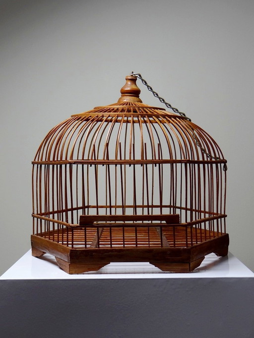 Cage À Oiseaux Décorative Chinoise Bambou