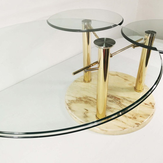 Image 1 of Table basse extensible en marbre et verre pour Georg Appeltshauser, Allemagne 1990