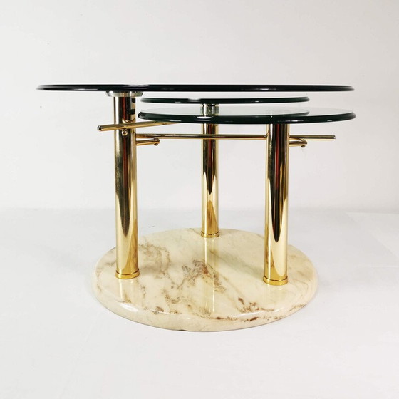 Image 1 of Table basse extensible en marbre et verre pour Georg Appeltshauser, Allemagne 1990