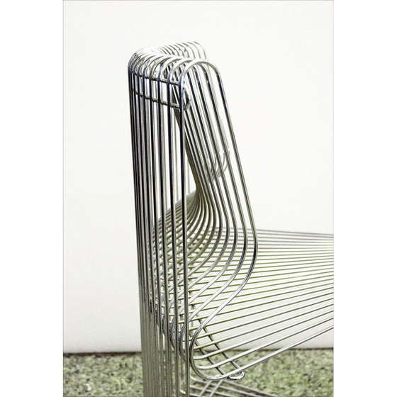 Image 1 of Ensemble de salle à manger vintage en métal et tissu Pantonova par Verner Panton pour Fritz Hansen, 1970