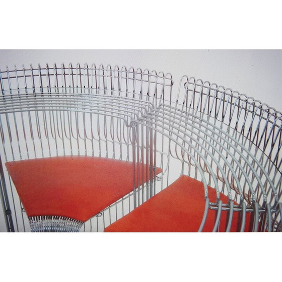 Image 1 of Ensemble de salle à manger vintage en métal et tissu Pantonova par Verner Panton pour Fritz Hansen, 1970