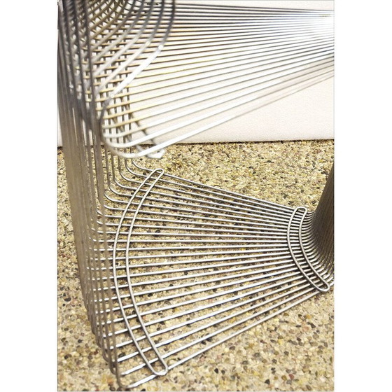 Image 1 of Ensemble de salle à manger vintage en métal et tissu Pantonova par Verner Panton pour Fritz Hansen, 1970