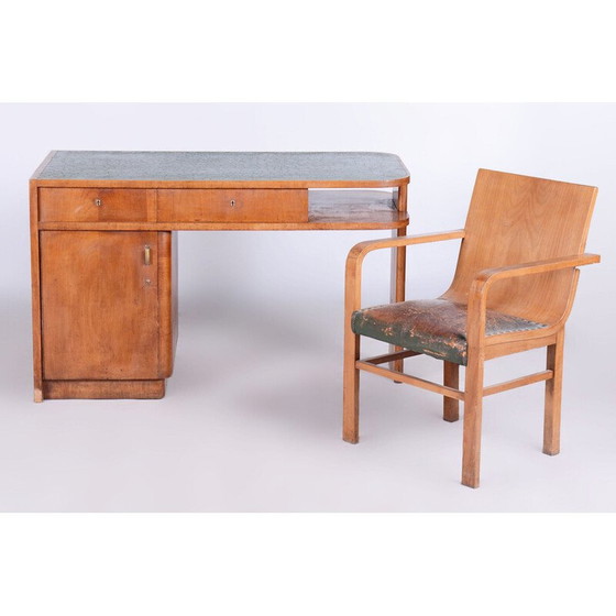 Image 1 of Bureau vintage Art Déco en cerisier par J. Halabala pour Up Zavody, Tchécoslovaquie 1930