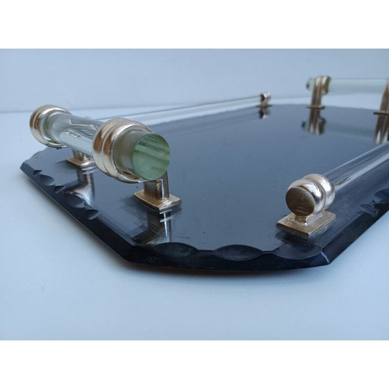 Image 1 of Plateau en miroir biseauté vintage, 1950