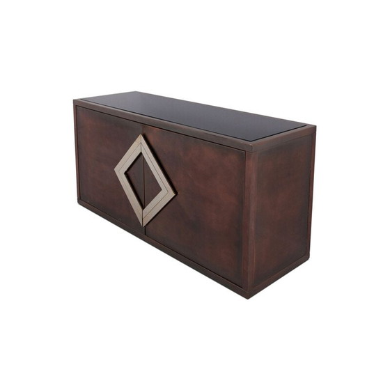 Image 1 of Buffet vintage en laiton et cuivre par Maison Jansen