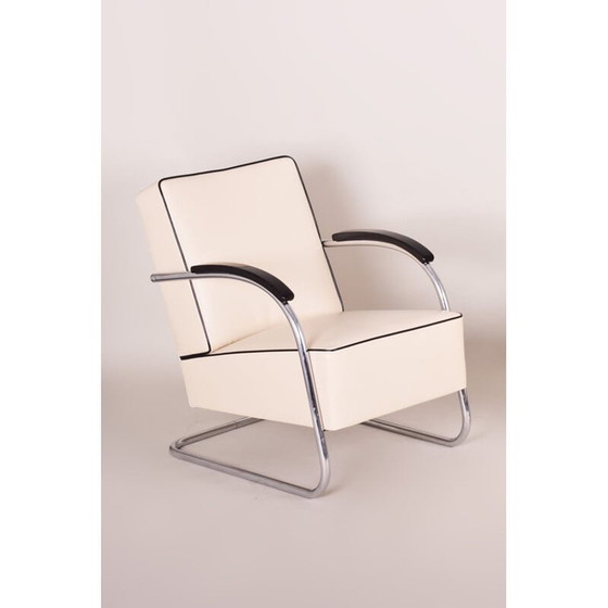 Image 1 of Fauteuil Bauhaus blanc vintage de Mucke Melder, années 1930