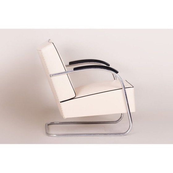 Image 1 of Fauteuil Bauhaus blanc vintage de Mucke Melder, années 1930