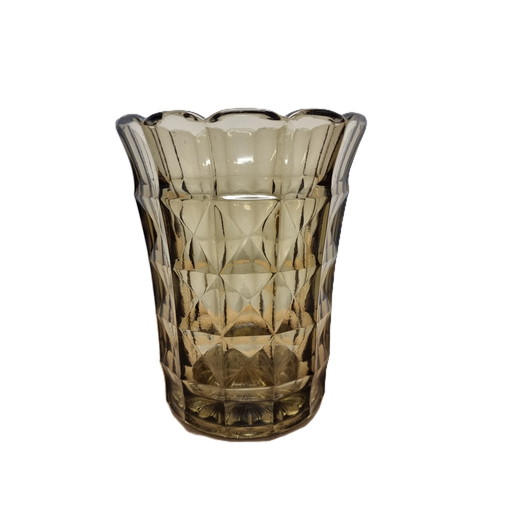 Vase Art Déco en verre fumé 1930s