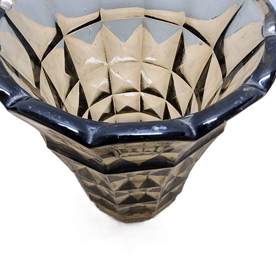 Image 1 of Vase Art Déco en verre fumé 1930s