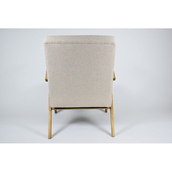 Image 1 of Fauteuil vintage B-310 VAR beige avec tissu bronze, bois de chêne 1960s