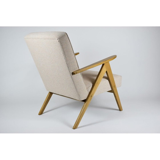 Image 1 of Fauteuil vintage B-310 VAR beige avec tissu bronze, bois de chêne 1960s