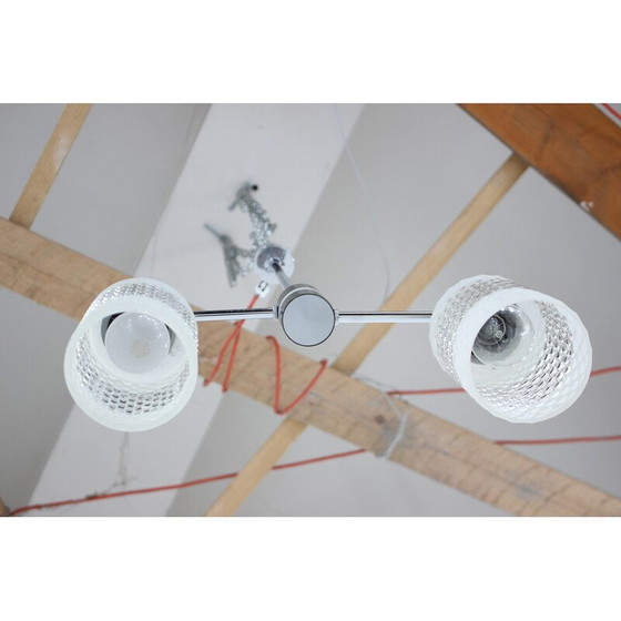 Image 1 of Lustre en métal et verre du Mid Century par Napako, Tchécoslovaquie 1970