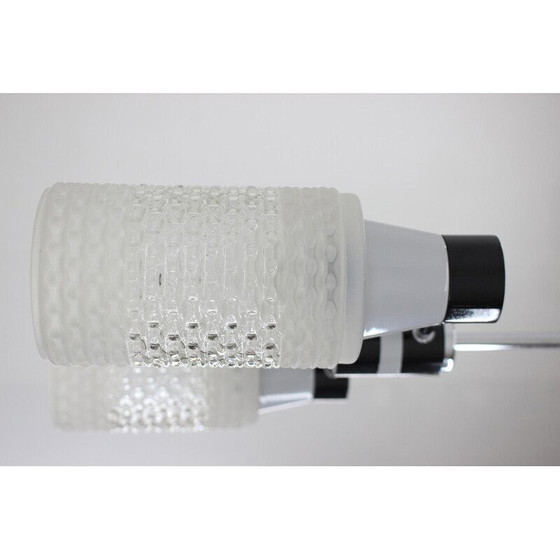 Image 1 of Lustre en métal et verre du Mid Century par Napako, Tchécoslovaquie 1970