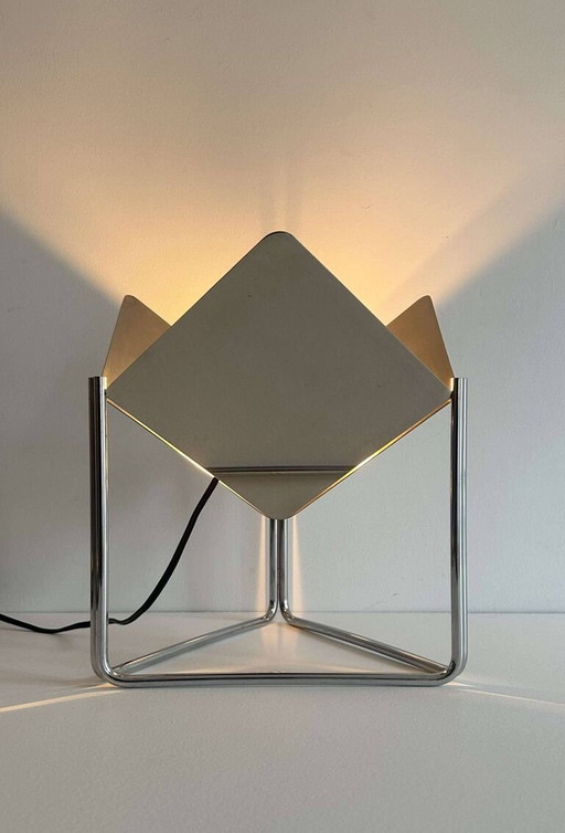 Lampe De Table Orientable En Métal Chromé - France 1970