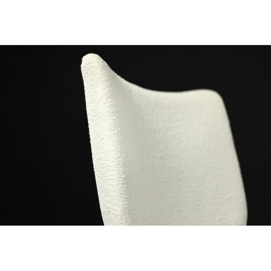 Image 1 of Fauteuil vintage en teck et tissu Boucle blanc, Norvège 1960