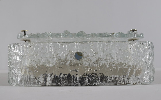 Image 1 of Mid Century Plafonnier/applique en verre glacé Kaiser Leichten, Allemagne, années 1960