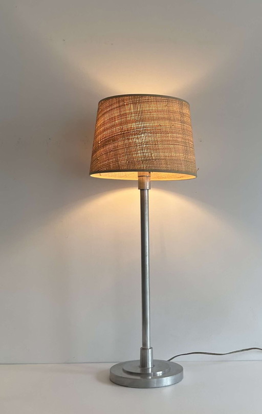 Lampe De Table Xl, Métal Chromé, France 1920