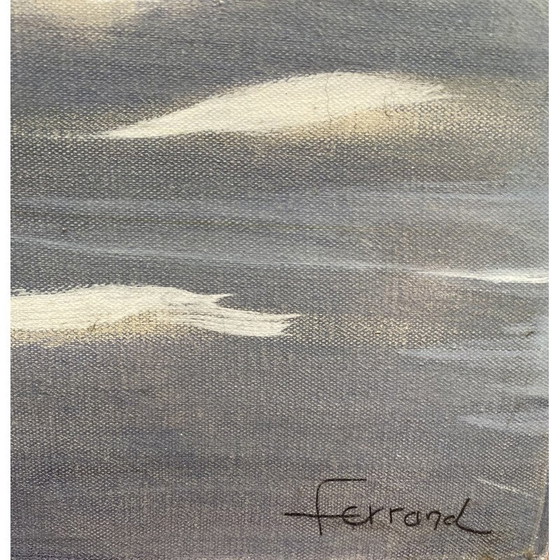 Image 1 of Huile sur toile vintage "Ours sur la banquise" par André Ferrand, 2004