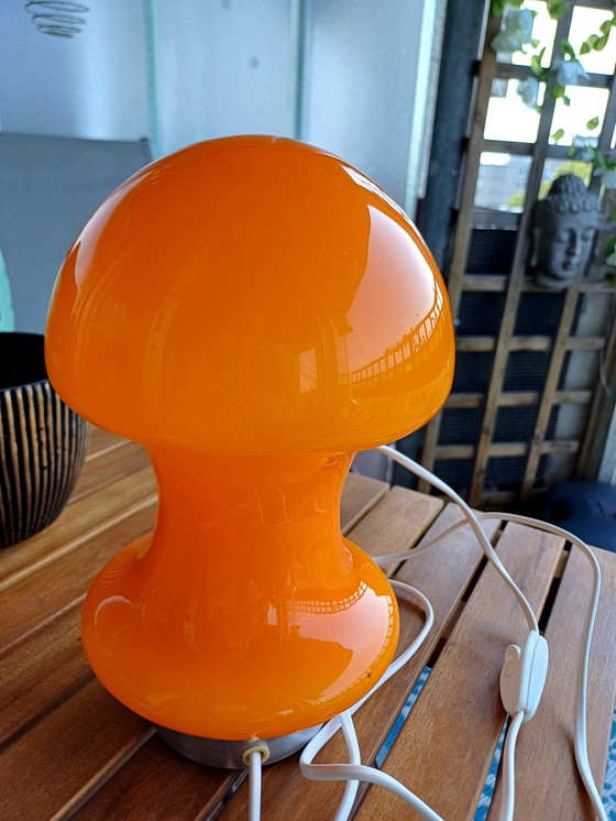 Image 1 of Lampe en verre orange de l'ère spatiale